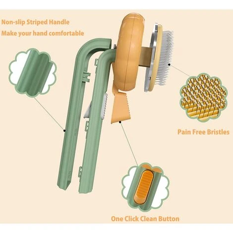 Spazzola Per Rastrello Per Unghie Autopulente Per Animali Domestici, Pettine Per Massaggi Per Gatti Con Bottoni E Setole Morbide E Curve Indolori 4 Spazzola Per Rastrello Per Unghie Autopulente Per Animali Domestici, Pettine Per Massaggi Per Gatti Con Bottoni E Setole Morbide E Curve Indolori - immagine 2