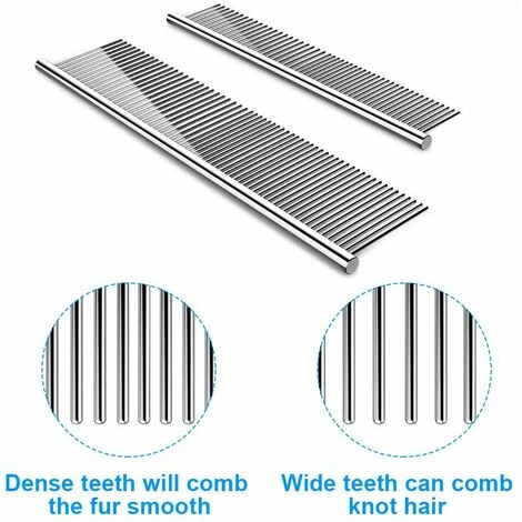 Pettini Per Cani Con Denti Arrotondati In Acciaio Inossidabile, Pettini Per Gatti Per Districare E Nodi, Strumento Per La Toelettatura 4 Pettini Per Cani Con Denti Arrotondati In Acciaio Inossidabile, Pettini Per Gatti Per Districare E Nodi, Strumento Per La Toelettatura - immagine 2
