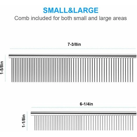 Pettini Per Cani Con Denti Arrotondati In Acciaio Inossidabile, Pettini Per Gatti Per Districare E Nodi, Strumento Per La Toelettatura 5 Pettini Per Cani Con Denti Arrotondati In Acciaio Inossidabile, Pettini Per Gatti Per Districare E Nodi, Strumento Per La Toelettatura - immagine 3