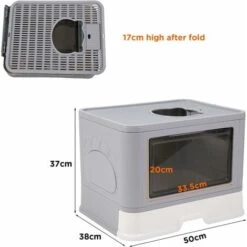 Lettiera Toilette Per Gatto Chiusa Grande Contenitori Con Cassetto 50x38x37cm -Cibi per gatti Italia 74543655 3