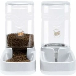 Kit Mangiatoia Per Gatti, Alimentazione Automatica E Acqua Potabile Per Piccoli Animali, Ciotola Per Cani, 3,8 Litri Senza PBA Ciascuno