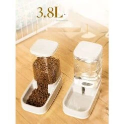 Kit Mangiatoia Per Gatti, Alimentazione Automatica E Acqua Potabile Per Piccoli Animali, Ciotola Per Cani, 3,8 Litri Senza PBA Ciascuno -Cibi per gatti Italia 74762234 4