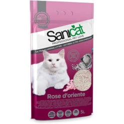 SANICAT 5 LT COLOR LETTIERA AGGLOMERANTE AL PROFUMO FLOREALE ROSA PER GATTI