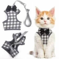 Imbracatura Regolabile Per Guinzaglio Per Gatti, Imbracatura Per Gatti Anti-fuga Da 150 Cm Con Guinzaglio Estensibile, Imbracatura Per Gatti Comoda E Traspirante Per Corsa, Allenamento, Gatto Medio E