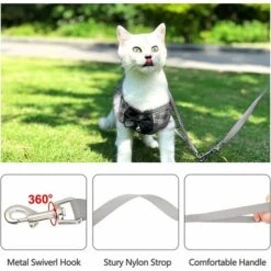Imbracatura Regolabile Per Guinzaglio Per Gatti, Imbracatura Per Gatti Anti-fuga Da 150 Cm Con Guinzaglio Estensibile, Imbracatura Per Gatti Comoda E Traspirante Per Corsa, Allenamento, Gatto Medio E -Cibi per gatti Italia 74926972 3