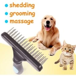 Pettine Per Animali Domestici Spazzola Per Cani Rastrello Per Sottopelo A Doppia Fila Spazzola Per Toelettatura Rastrello Per Cani Con Doppia Fila 33 Denti -Cibi per gatti Italia 75335770 3