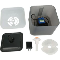 Fontanella Per Gatti E Cani 2L Con Luce LED E Pompa Dell'acqua E Filtro A Carboni Attivi Grigio -Cibi per gatti Italia 76183725 3