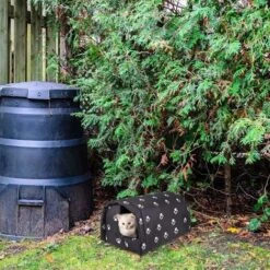 Casetta Per Gatti Per Esterni, Resistente All'inverno, Calda, Impermeabile, Per Animali Domestici, Per Animali Domestici, Per Esterni, Tenda Pieghevole (colore: Nero,M：42x31x28cm) -Cibi per gatti Italia 77380593 3