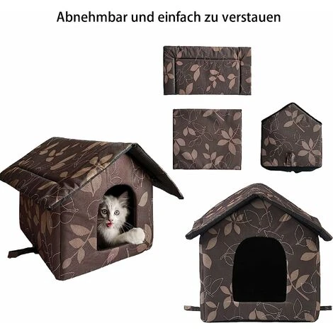 Casetta Per Gatti Per Esterni, Impermeabile, Impermeabile, Per Esterni, Con Tappetino Rimovibile, Pieghevole, Per Animali Domestici, Per Gatti Di Piccola Taglia (M) 7 Casetta Per Gatti Per Esterni, Impermeabile, Impermeabile, Per Esterni, Con Tappetino Rimovibile, Pieghevole, Per Animali Domestici, Per Gatti Di Piccola Taglia (M) - immagine 5