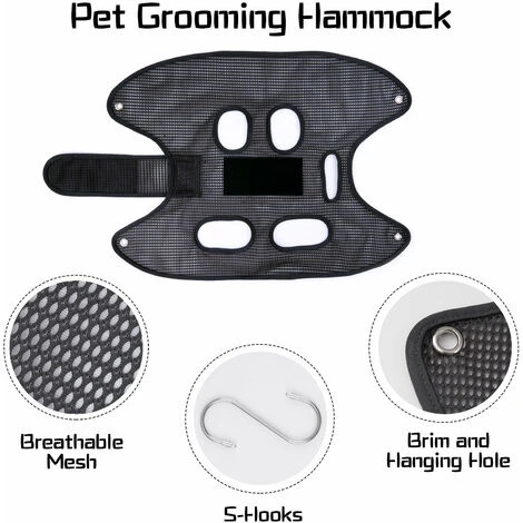 Imbracatura Per Amaca Per Toelettatura Animali Domestici Per Cani Imbracatura Di Ritenuta Per Cani In Rete Traspirante (nera, Piccola) 7 Imbracatura Per Amaca Per Toelettatura Animali Domestici Per Cani Imbracatura Di Ritenuta Per Cani In Rete Traspirante (nera, Piccola) - immagine 5