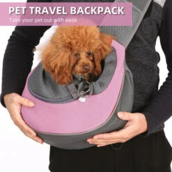 Borsa A Tracolla Da Viaggio In Rete Traspirante Per Cani E Gatti Zaino Da Viaggio Per Animali Domestici (S Fino A 5 Libbre Rosso/rosa/blu) (rosa, Taglia S) -Cibi per gatti Italia 79171801 4