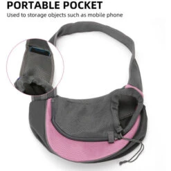 Borsa A Tracolla Da Viaggio In Rete Traspirante Per Cani E Gatti Zaino Da Viaggio Per Animali Domestici (S Fino A 5 Libbre Rosso/rosa/blu) (rosa, Taglia S) -Cibi per gatti Italia 79171801 5