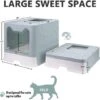 Cassette Per Lettiera Gatto Chiusa, Toilette Per Gatti Chiusa Grande Pieghevole Con Coperchio,Blu, Lettiera Chiusa Per Gatti Lettiera Per Gatti Con Pala Vassoio Estraibile, Portatile 514138cm -Cibi per gatti Italia 81534359 1