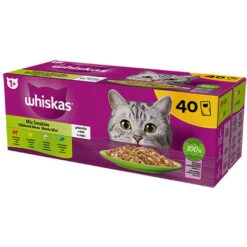 Whiskas Multipack Per Gatti Con Manzo, Pollo, Tonno E Salmone Da 40x85 Gr