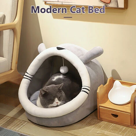 Cat Cave Cat Bed Pet Cave Letto Per Gatti Piccoli Animali Domestici (grigio, Grigio M) 4 Cat Cave Cat Bed Pet Cave Letto Per Gatti Piccoli Animali Domestici (grigio, Grigio M) - immagine 2
