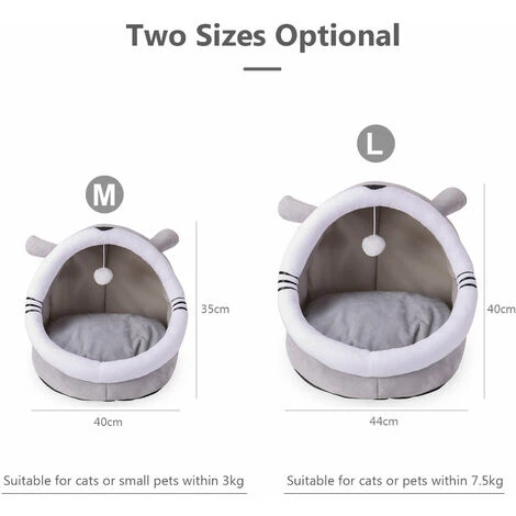 Cat Cave Cat Bed Pet Cave Letto Per Gatti Piccoli Animali Domestici (grigio, Grigio M) 5 Cat Cave Cat Bed Pet Cave Letto Per Gatti Piccoli Animali Domestici (grigio, Grigio M) - immagine 3