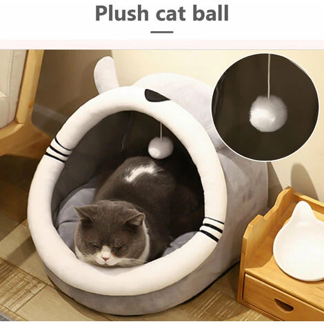 Cat Cave Cat Bed Pet Cave Letto Per Gatti Piccoli Animali Domestici (grigio, Grigio M) 6 Cat Cave Cat Bed Pet Cave Letto Per Gatti Piccoli Animali Domestici (grigio, Grigio M) - immagine 4