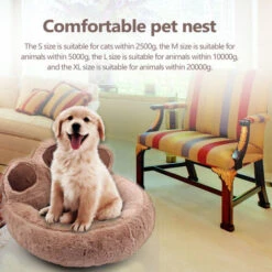 Morbido Divano Per Animali Domestici Comodo Lettino Per Animali Domestici Tappetino Per Cani E Gatti Letto Per Animali Domestici Nido Per Animali Domestici Lavabile (Beige, S) -Cibi per gatti Italia 83708976 4
