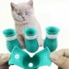 Tagliaunghie Per Gatti E Tagliaunghie Per Artigli 4 Stivali Per Piedi Di Gatto Antigraffio, Bellezza In Silicone E Morbide Coperture Per Piedi Da Bagno, Scarpe Protettive Regolabili (blu) -Cibi per gatti Italia 85911719 1