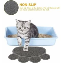 Tappetino Per Lettiera Per Gatti Tappetino Antiscivolo A Forma Di Pasta Tappetino Per Acqua Di Alimentazione Tappetino Per Cani Pet Cat Kitten, 30 40 Cm (grigio) -Cibi per gatti Italia 85913215 4