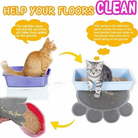 MINKUROW Tappetino Per Lettiera Per Gatti, 2 Pezzi Vaschetta Per Lettiera Per Gatti Grande Di Alta Qualità, Materiale In PVC, Graziosa Forma A Zampa Di Gatto, Impermeabile E Durevole, Facile Da Pulire 5 MINKUROW Tappetino Per Lettiera Per Gatti, 2 Pezzi Vaschetta Per Lettiera Per Gatti Grande Di Alta Qualità, Materiale In PVC, Graziosa Forma A Zampa Di Gatto, Impermeabile E Durevole, Facile Da Pulire - immagine 3