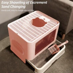 DYHF Cassette Per Lettiera Gatto Chiusa, Pieghevole, Con Area Per Graffiare, Rosa -Cibi per gatti Italia 86601259 5