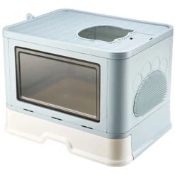 DYHF Cassette Per Lettiera Gatto Chiusa, Pieghevole, Con Area Per Graffiare, Blu -Cibi per gatti Italia 86601264 4