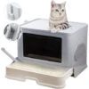 DYHF Cassette Per Lettiera Gatto Chiusa, Pieghevole, Con Area Per Graffiare, Grigio -Cibi per gatti Italia 86601271 1
