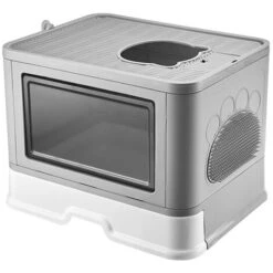 DYHF Cassette Per Lettiera Gatto Chiusa, Pieghevole, Con Area Per Graffiare, Grigio -Cibi per gatti Italia 86601271 4