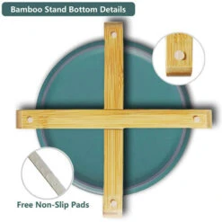 Ciotola Per Cani In Ceramica Con Supporto In Bambù Antiscivolo -Cibi per gatti Italia 86846758 4