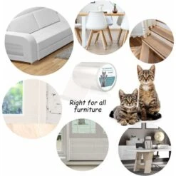 ZOLGINAH Protezione Per Divano Gatto Anti Artiglio Adesivo Trasparente Rotolo Protettivo Autoadesivo Protezione Per Mobili Invisibile Tavolo (M:15x300cm) -Cibi per gatti Italia 86980302 4