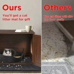 BingoPaw Mobile Lettiera Per Gatti, Mobiletto Portalettiera Per Gatto Con Tappetino 50x45x50cm -Cibi per gatti Italia 87878332 3