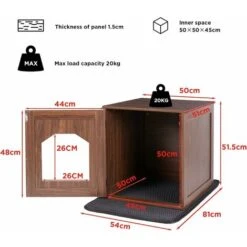 BingoPaw Mobile Lettiera Per Gatti, Mobiletto Portalettiera Per Gatto Con Tappetino 50x45x50cm -Cibi per gatti Italia 87878332 5