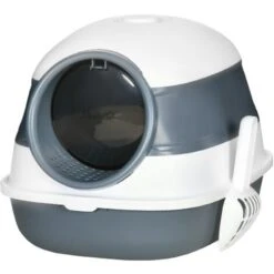 PawHut Lettiera Per Gatti Con Paletta E Deodorante, Design Pieghevole Con Maniglia, 52x41x38 Cm