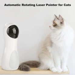 Giocattolo Laser Per Gatti, Puntatore Laser Rotante Automatico Per Gatti, Strumento Di Inseguimento Per Esercizi Di Addestramento Per Animali Domestici Con Ricarica USB/batteria Con 5 Modalità Regolab -Cibi per gatti Italia 88043595 5