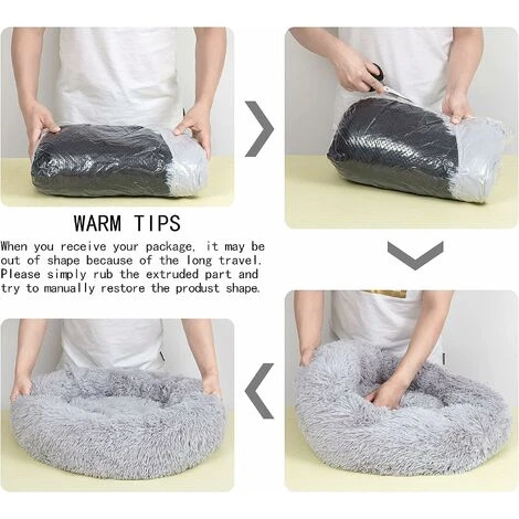 Cuscino Rotondo In Peluche Per Cane Cesto Per Gatti Ciambella Cuscino Lavabile Per Cuccia Per Gatti (40 Cm, Grigio) 7 Cuscino Rotondo In Peluche Per Cane Cesto Per Gatti Ciambella Cuscino Lavabile Per Cuccia Per Gatti (40 Cm, Grigio) - immagine 5