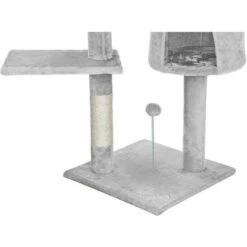 Albero Tiragraffi 112cm Grigio Chiaro Con Cuccia Per Gatti Corda E Pallina 9 Albero Tiragraffi 112cm Grigio Chiaro Con Cuccia Per Gatti Corda E Pallina -Cibi per gatti Italia 89681794 3
