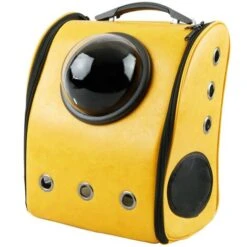 PrixPrime - Trasportino Per Cani E Gatti In Similpelle Gialla Con Finestra Da Astronauta