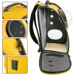 PrixPrime - Trasportino Per Cani E Gatti In Similpelle Gialla Con Finestra Da Astronauta -Cibi per gatti Italia 90821091 3