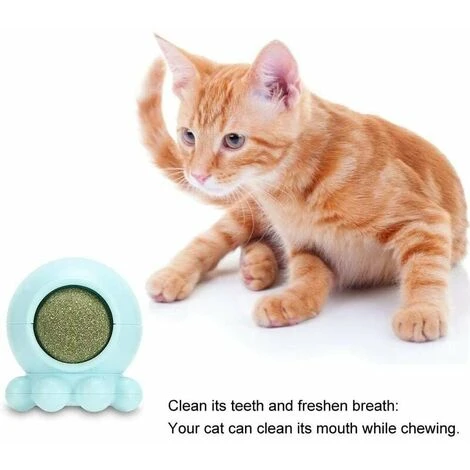 Palla Da Masticare Con Erba Gatta, Snack Per Gatti Spin Ball Leccare Caramelle Giocattolo Aiutare La Digestione Masticare Denti Puliti Stuzzicare Giocattolo Per Gatti (blu) 7 Palla Da Masticare Con Erba Gatta, Snack Per Gatti Spin Ball Leccare Caramelle Giocattolo Aiutare La Digestione Masticare Denti Puliti Stuzzicare Giocattolo Per Gatti (blu) - immagine 5