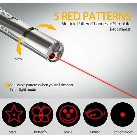 Puntatore Laser Giocattolo Per Gatti USB Ricaricabile Puntatore Laser A Infrarossi Modello Lampada Puntatore Laser Di Proiezione 6 Puntatore Laser Giocattolo Per Gatti USB Ricaricabile Puntatore Laser A Infrarossi Modello Lampada Puntatore Laser Di Proiezione - immagine 4