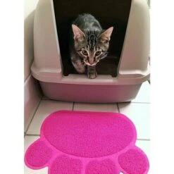 Tappetino Per Lettiera Per Gatti, Tappetino Per La Pulizia Della Ciotola Per Lettiera Per Gatti 30 X 40 Cm (rosa) -Cibi per gatti Italia 91731416 5