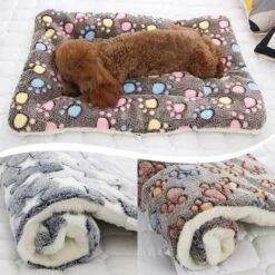 Letti Per Cani, Tappetini Ispessiti Lavabili A Mano E Lavabili In Lavatrice, Calde Coperte Autunnali E Invernali Per Cani E Gatti, Blu -Cibi per gatti Italia 91731942 4
