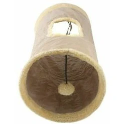 Tunnel Per Gatti Pieghevole, Tunnel Per Giochi Per Gatti, Tunnel Per Giochi In Pelle Scamosciata Resistente Con Palla Kaki -Cibi per gatti Italia 92033446 4