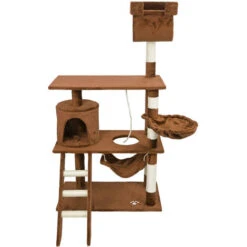 Albero Tiragraffi Per Gatti Marrone 141 Cm Albero Per Arrampicarsi Sisal -Cibi per gatti Italia 92333168 4