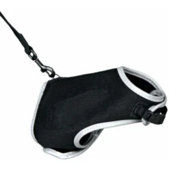 Trixie Pettorina Morbida Con Guinzaglio Nera