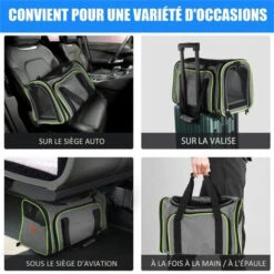 None Borsa Per Il Trasporto Cat Dog Espandibile Su Entrambi I Lati Grigio 40x30x27 Cm -Cibi per gatti Italia 92973851 3