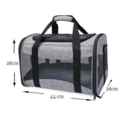 None Borsa Da Trasporto Per Cane Gatto Pieghevole 44x28x28cm Colore Grigio E Nero -Cibi per gatti Italia 92975708 4