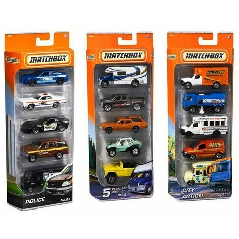 Playset Di Veicoli Mattel Matchbox 5 Pezzi 3 Playset Di Veicoli Mattel Matchbox 5 Pezzi