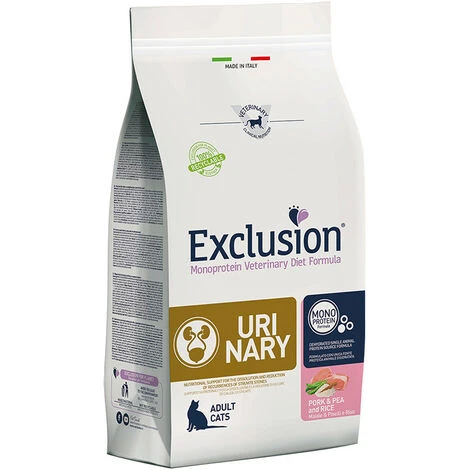 Exclusion Diet Urinary Per Gatti Con Maiale, Piselli E Riso Da 1,5 Kg 3 Exclusion Diet Urinary Per Gatti Con Maiale, Piselli E Riso Da 1,5 Kg